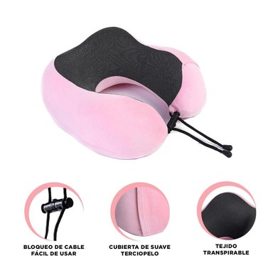 ALMOHADA RYBIU HO32367 CUELLO VIAJAR ROSADO 25 X 27 CM - 3