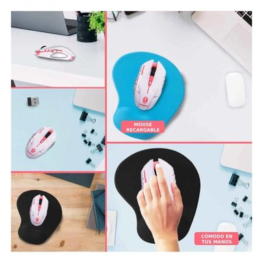 MOUSE GAMER INALÁMBRICO RYBIU M834 BLANCO CURSOR COLOR + POST-IT ADHESIVOS - 5