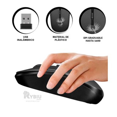 MOUSE INALÁMBRICO RYBIU NAVEGACION CYB M700X ROCKER EN COLOR NEGRO - 3