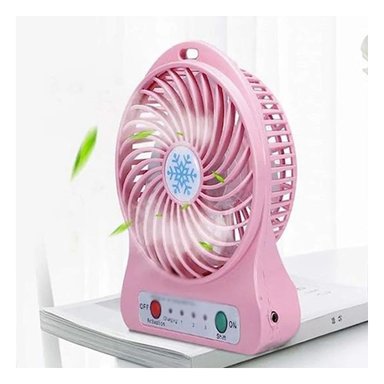 VENTILADOR PORTATIL RYBIU TE29392 RECARGABLE MINI ROSADO + PAPEL REGALO - 2
