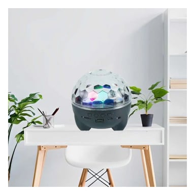 BOCINA PROYECTOR BLUETOOTH RYBIU TE30271 LUMINADOR LUCES DISCOTECA NEGRO + POST-IT ADHESIVOS - 2