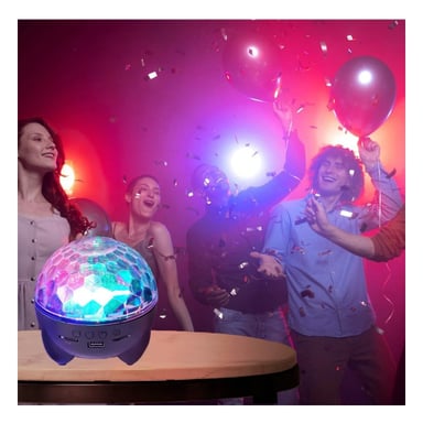 BOCINA PROYECTOR BLUETOOTH RYBIU TE30271 LUMINADOR LUCES DISCOTECA NEGRO + POST-IT ADHESIVOS - 3