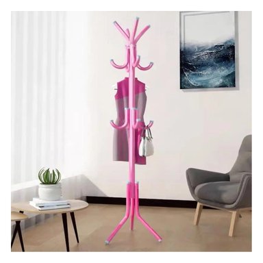 SOPORTE VERTICAL METAL HO30012 PARA ROPA 175X45 ROSADO + POST-IT ADHESIVOS - 2
