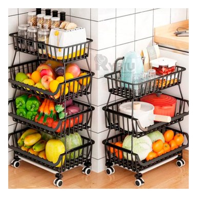 CANASTA RYBIU HO29688 NEGRO ALIMENTOS 3 NIVELES + GIFT STICKERS - 2