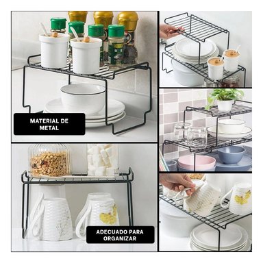 ESTANTERÍA RYBIU HO29704 NEGRO MODERNO CONDIMENTO + LIGAS REGALO - 5