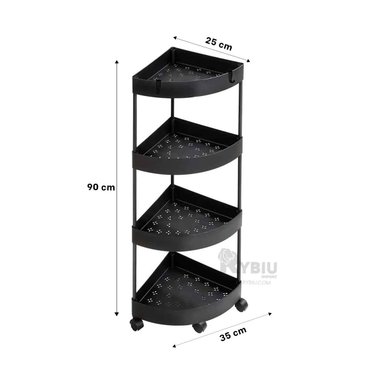 ESTANTE RYBIU HO29680 NEGRO AHORRA ESPACIO MOVIBLE + PAPEL REGALO - 5