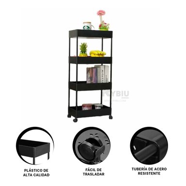 ORGANIZADOR RYBIU HO29679 NEGRO GIRATORIO + BANDERITAS ADHESIVAS - 3