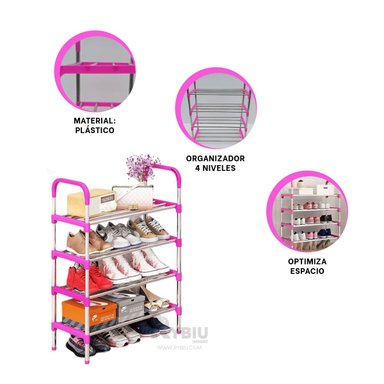 ORGANIZADOR RYBIU HO29605 ROSADO RESISTENTE 4 NIVELES + GIFT STICKERS - 4