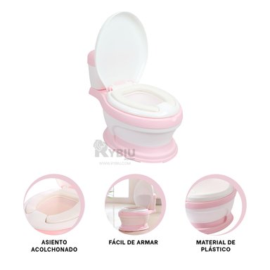 INODORO RYBIU HO30754 BACIN FUNCIONAL BAÑO + GIFT STICKERS ROSADO - 2