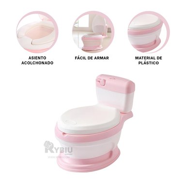 INODORO RYBIU HO30754 BACIN FUNCIONAL BAÑO + GIFT STICKERS ROSADO - 3