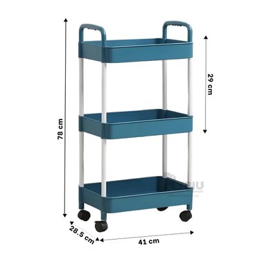 ESTANTERÍA RYBIU HO30739 AZUL MOVIBLE + BANDERITAS ADHESIVAS - 5