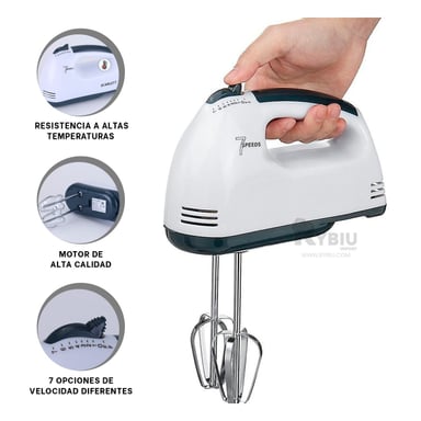 LICUADORA DE MANO RYBIU CO30188 FACIL USO DE BLANCO Y+REGALO LIGAS PARA PEINAR - 3
