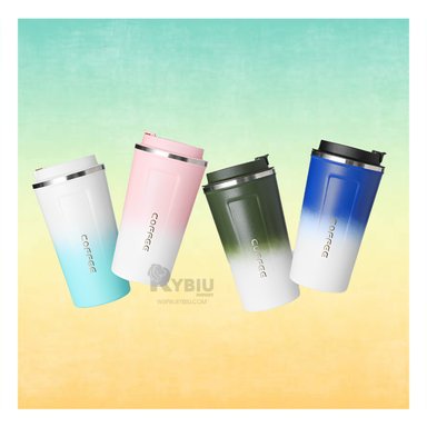 TAZA PARA VIAJES RYBIU CO30262 ROSADO +REGALO STICKERS - 1
