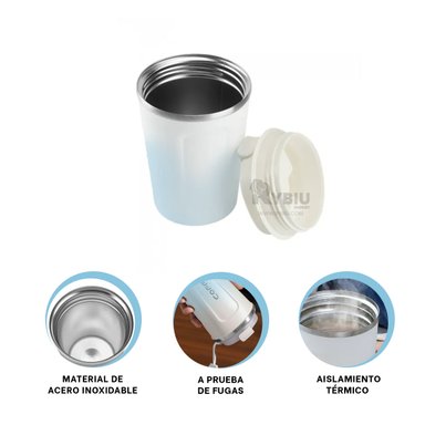 VASO CON PANTALLA LED RYBIU CO30264 CELESTE Y BLANCO +PAPEL DE REGALO - 3