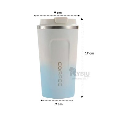 VASO CON PANTALLA LED RYBIU CO30264 CELESTE Y BLANCO +PAPEL DE REGALO - 5