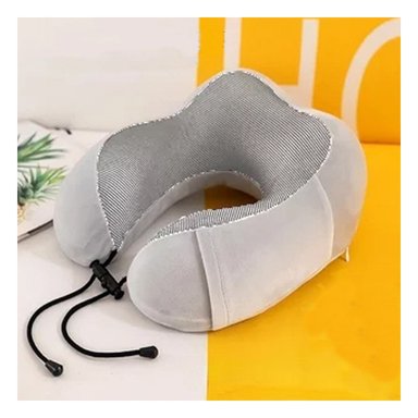 COJIN DE APOYO DE CUELLO PARA VIAJE TERCIOPELO PLOMO CON ESPUMA VISCOELASTICA Y+POST IT - 2