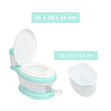 INODORO RYBIU HO30755 BACIN CON COMPARTIMIENTO + ENVOLTORIO REGALO VERDE - 5
