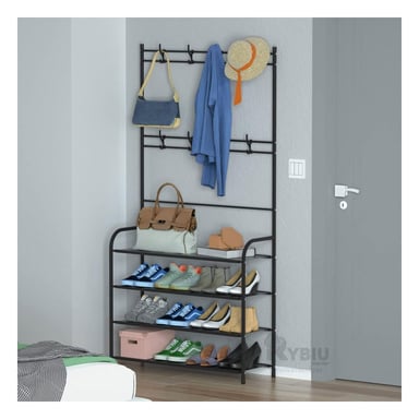 CAJA UTIL DE ZAPATOS CURVO NEGRO Y+REGALO LIGAS PARA PEINAR - 4