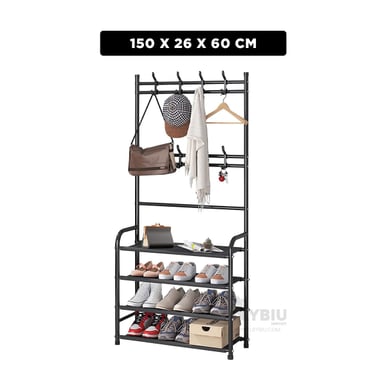 CAJA UTIL DE ZAPATOS CURVO NEGRO Y+REGALO LIGAS PARA PEINAR - 5