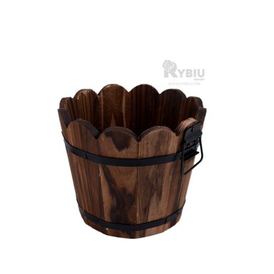 MACETA RYBIU HO32301 ELEGANTE MADERA 12CM MARRON + ENVOLTORIO REGALO - 4