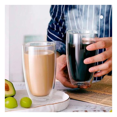 VASO PRACTICO DE DOBLE CAPA 400 ML RYBIU 560 +LIGAS DE REGALO - 2