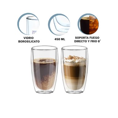 VASO PRACTICO DE DOBLE CAPA 400 ML RYBIU 560 +LIGAS DE REGALO - 3