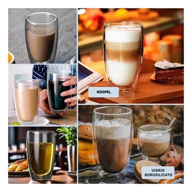 VASO PRACTICO DE DOBLE CAPA 400 ML RYBIU 560 +LIGAS DE REGALO - 5