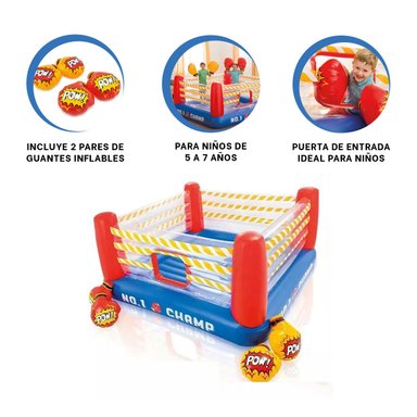 SALTARIN INFLABLE PARA INFANTE COLOR AZUL Y+PAPEL DE REGALO - 2