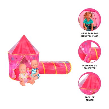 JUEGO DE CARPAS LIVIANO DE COLOR ROSADO Y+PAPEL DE REGALO - 2