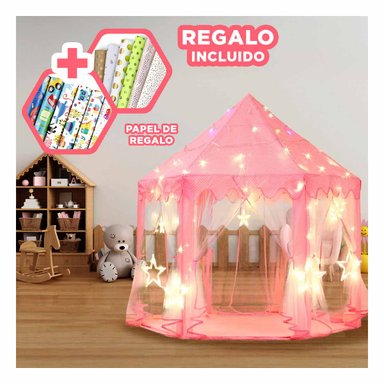 CARPA CON LUCES DE NIÑAS EN COLOR ROSADO Y+PAPEL DE REGALO - 1
