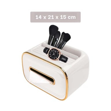 CAJA DE PAÑUELOS MULTIFUNCIONAL BLANCO PARA OFICINA Y HOGAR Y+LIGAS REGALO - 4