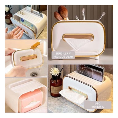 CAJA DE PAÑUELOS MULTIFUNCIONAL BLANCO PARA OFICINA Y HOGAR Y+LIGAS REGALO - 5
