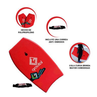 ACCESORIO PISCINA RYBIU GR-33 ROJO BODY SURF ESTILOSO 33'' + ENVOLTORIO REGALO - 3