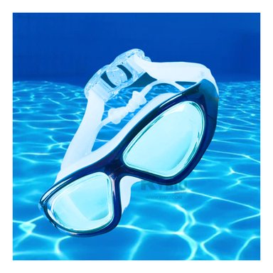 GAFAS NATACION RYBIU MG-FD921 CELESTE PRACTICAS + BANDERITAS ADHESIVAS - 2
