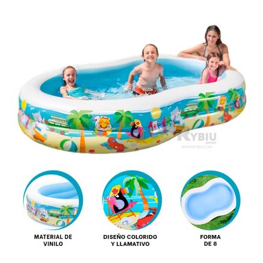 ALBERCA PARA NIÑOS EN MULTICOLOR Y+REGALO LIGAS PARA PEINAR - 3