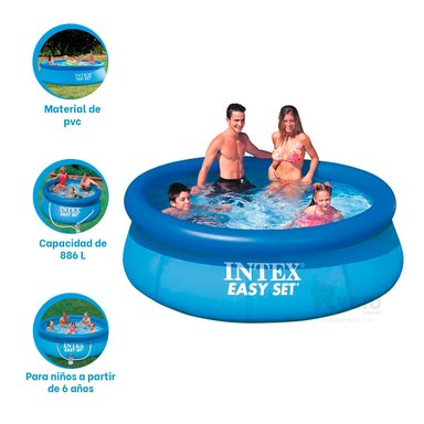 PILETA PARA NIÑOS EN CELESTE Y+REGALO LIGAS PARA PEINAR - 1