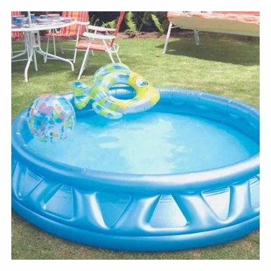 BANO INFLABLE REDONDO PARA EXTERIOR CON SUPERFICIE SUAVE Y USO DIARIO Y+LIGAS REGALO - 1