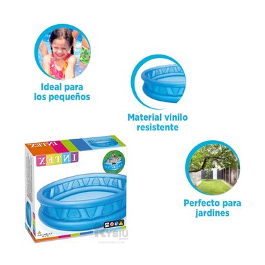 ALBERCA REDONDA DE BALDE DE TONO CELESTE Y+REGALO STICKERS - 2