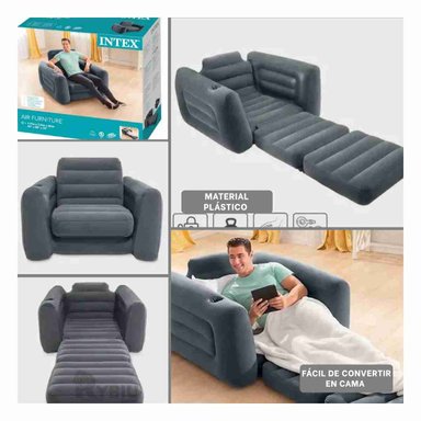 SOFA RYBIU 66551NP NEGRO DISENO PLEGABLE Y COMODO + PAPEL REGALO - 3