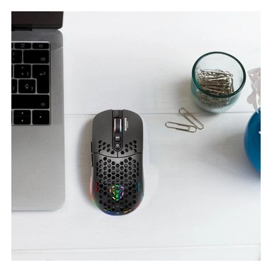MOUSE GAMER INALÁMBRICO RYBIU GM828RX NEGRO RECARGABLE DISEÑO LIGERO + PAPEL REGALO - 2