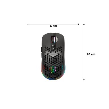 MOUSE GAMER INALÁMBRICO RYBIU GM828RX NEGRO RECARGABLE DISEÑO LIGERO + PAPEL REGALO - 4