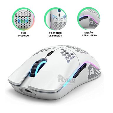 MOUSE GAMER INALÁMBRICO RYBIU GM828RX BLANCO 11 MODOS ILUMINACION + PAPEL REGALO - 4