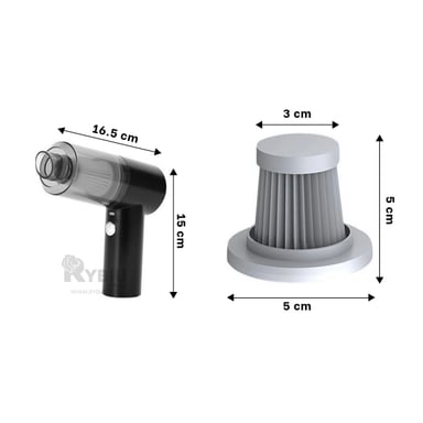 ASPIRADORA RYBIU INALÁMBRICO RECARGABLE EN COLOR NEGRO Y+PAPEL REGALO TE29444 - 5