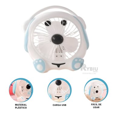 VENTILADOR DE MESA PORTATIL RYBIU TE29789 RESPIRADERO COLOR MULTICOLOR + REGALO STICKERS - 2