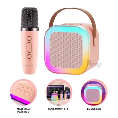 PARLANTE RYBIU K12 MINI BOCINA RECARGABLE COLOR ROSADO + ENVOLTORIO REGALO - 3