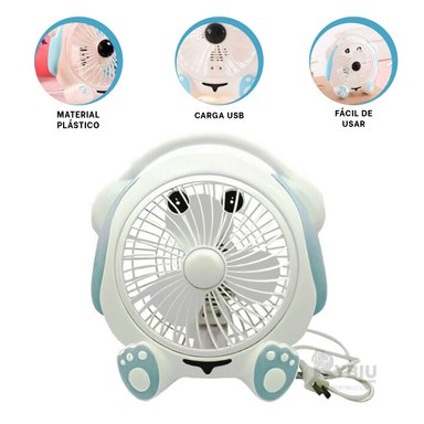 VENTILADOR DE MESA RYBIU TE29789 ESTILO PERRITO MULTICOLOR + PAPEL REGALO - 2