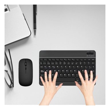 TECLADO INALÁMBRICO RYBIU Y MOUSE BLUETOOTH EN COLOR NEGRO TE29868 KIT - 2