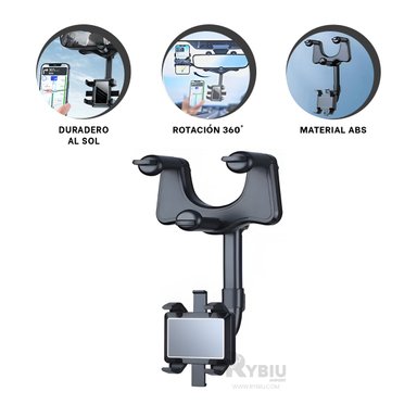 BASE RYBIU TE30045 COMPACTA GIRATORIA 360 COLOR NEGRO + REGALO STICKERS - 3
