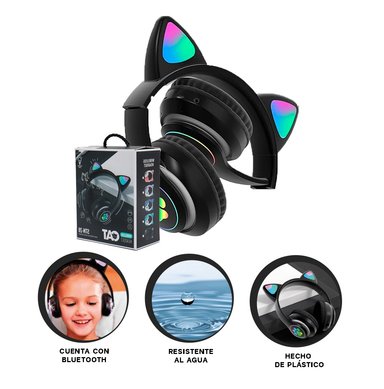 AURICULARES RYBIU LED GATO NEGRO + REGALO AGENDITA - 2