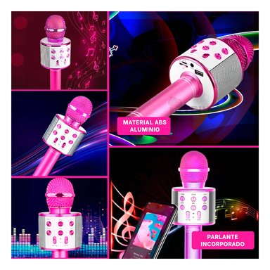 MICRÓFONO RYBIU BLUETOOTH FUCSIA + REGALO AGENDITA - 4